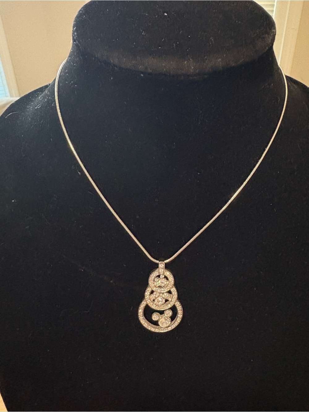 Disney Silver Swarovski Crystal Pendant Necklace - Women Jewelry